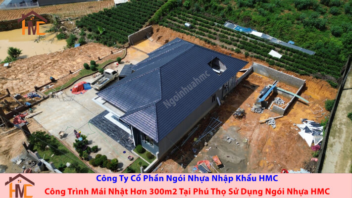 công trình mái nhật tại phú thọ sủ dụng ngói nhựa nhập khẩu HMC
