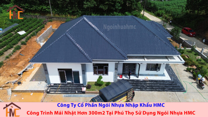 công trình mái nhật tại phú thọ sủ dụng ngói nhựa nhập khẩu HMC