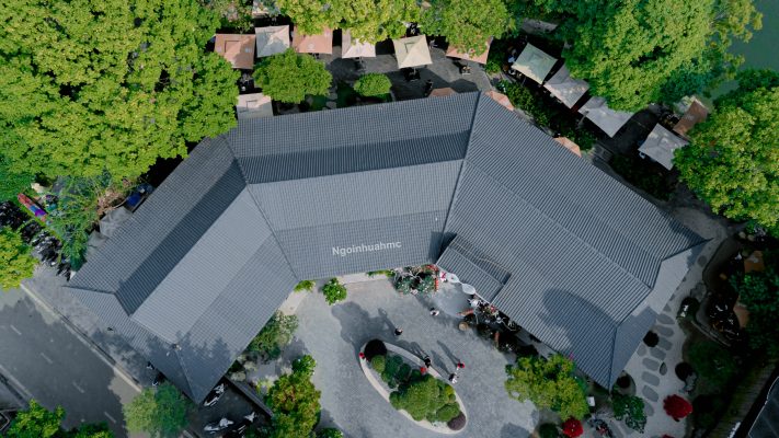 quán cafe lợp ngói nhựa HMC